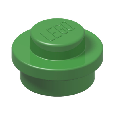PLATE 1X1 ROUND · Bright Green (réf. BrickLink Bright Green)