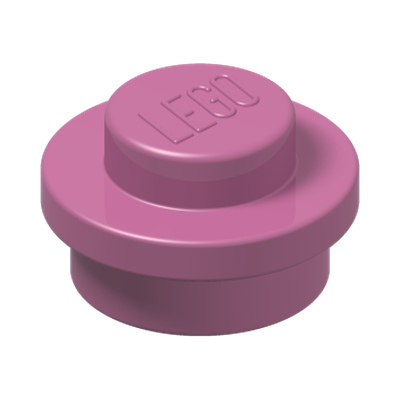 PLATE 1X1 ROUND · Bright Purple (réf. BrickLink Dark Pink)