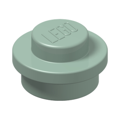 PLATE 1X1 ROUND · Sand Green (réf. BrickLink Sand Green)