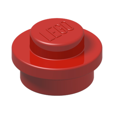 ROUND PLATE 1X1 · Bright Red (réf. BrickLink Red)