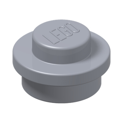 ROUND PLATE 1X1 "NO. 1000" · Silver Ink (réf. BrickLink Metallic Silver)