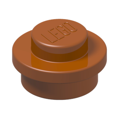 PLATE 1X1 ROUND · Dark Orange (réf. BrickLink Dark Orange)