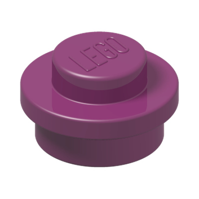 PLATE 1X1 ROUND · Bright Reddish Violet (réf. BrickLink Magenta)
