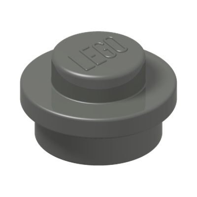 ROUND PLATE 1X1 · Dark Stone Grey (réf. BrickLink Dark Bluish Gray)