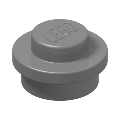 PLATE 1X1 ROUND · Silver Metallic (réf. BrickLink Flat Silver)