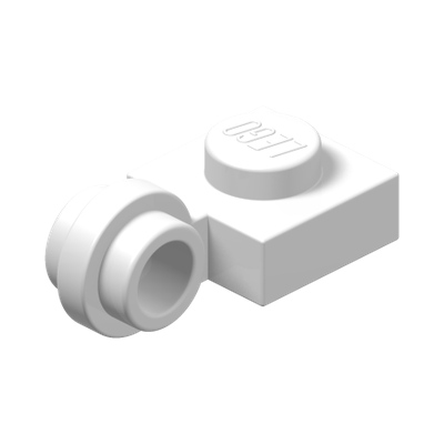 Plate, Modified 1 x 1 with Light Attachment - Thin Ring · Réf. BrickLink 4081a · Couleur BrickLink : White