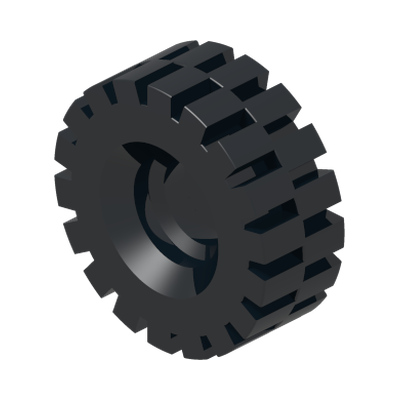 Tire 21mm D. x 9mm Offset Tread Medium · Réf. BrickLink 4084 · Couleur BrickLink : Black