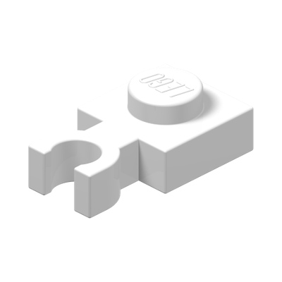 Plate, Modified 1 x 1 with U Clip Thin (Vertical Grip) · LEGO 4542191 (réf. BrickLink 4085b) · Couleur BrickLink : White
