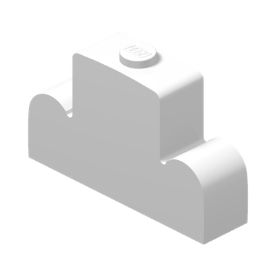 Brick, Modified 1 x 4 x 2 Center Stud Top · LEGO 408801 (réf. BrickLink 4088) · Couleur BrickLink : White