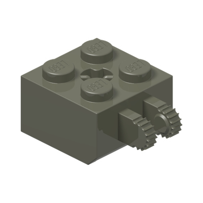 Hinge Brick 2 x 2 Locking with 2 Fingers Vertical and Axle Hole · LEGO 4162194 (réf. BrickLink 40902) · Couleur BrickLink : Dark Gray