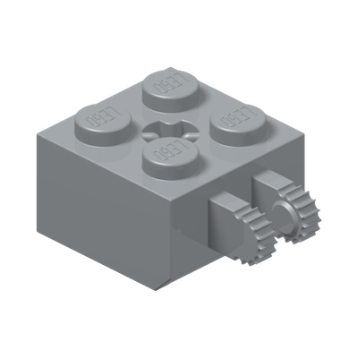 BRICK 2X2 FRIC/FORK VERT./END · Medium Stone Grey (réf. BrickLink Light Bluish Gray)