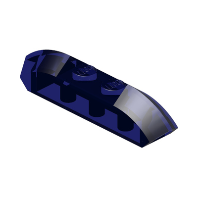 Slope, Curved 4 x 1 Double with 2 Recessed Studs · LEGO 4154079 (réf. BrickLink 40996) · Tr. Blue (réf. BrickLink Trans-Dark Blue)