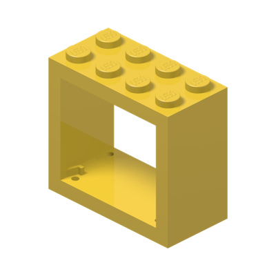 Window 2 x 4 x 3 - Solid Studs · Réf. BrickLink 4132 · Couleur BrickLink : Yellow