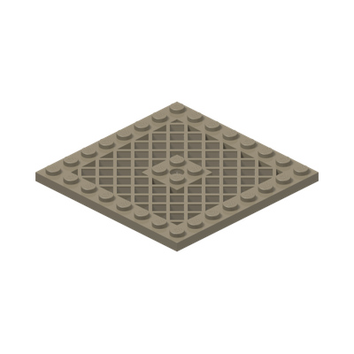 GRID PLATE 8X8 · Sand Yellow (réf. BrickLink Dark Tan)