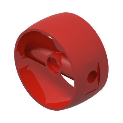 Cylinder 4 x 4 x 1 2/3 with Pin Holes and Center Bar · LEGO 4570494 (réf. BrickLink 41531) · Couleur BrickLink : Red