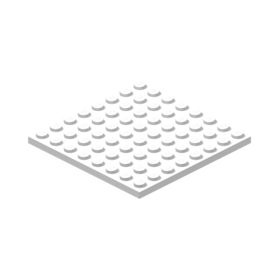 PLATE 8X8 · LEGO 4624911 (réf. BrickLink 41539) · White (réf. BrickLink White)