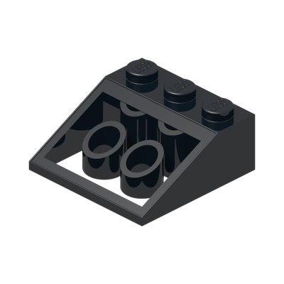 ROOF TILE 3X3/25° · Black (réf. BrickLink Black)