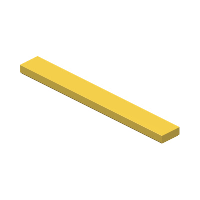 FLAT TILE 1X8 · Bright Yellow (réf. BrickLink Yellow)