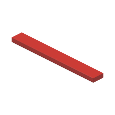 FLAT TILE 1X8 · Bright Red (réf. BrickLink Red)