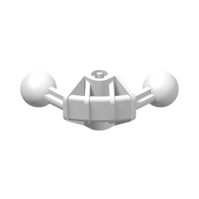 Bionicle Ball Joint 4 x 4 x 2 90 degrees with 2 Ball Joint and Axle Hole · LEGO 4192714 (réf. BrickLink 41670) · Couleur BrickLink : White