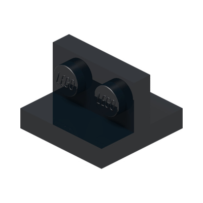 PLATE 1X2 W/ VERT. TUBE · Black (réf. BrickLink Black)
