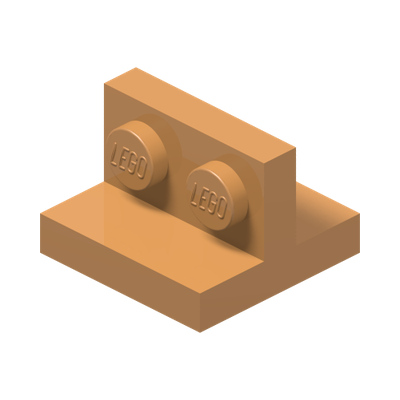 PLATE 1X2 W/ VERT. TUBE · Medium Nougat (réf. BrickLink Medium Nougat)
