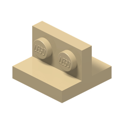 PLATE 1X2 W/ VERT. TUBE · LEGO 6253003 (réf. BrickLink 41682) · Brick Yellow (réf. BrickLink Tan)
