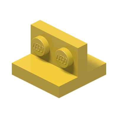 PLATE 1X2 W/ VERT. TUBE · Bright Yellow (réf. BrickLink Yellow)