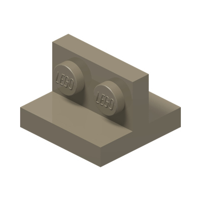 PLATE 1X2 W/ VERT. TUBE · Sand Yellow (réf. BrickLink Dark Tan)