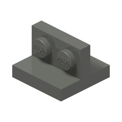 PLATE 1X2 W/ VERT. TUBE · Dark Stone Grey (réf. BrickLink Dark Bluish Gray)