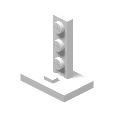 Bracket 2 x 3 - 1 x 3 (Train Signal Stand) · Réf. BrickLink 4169 · Couleur BrickLink : White