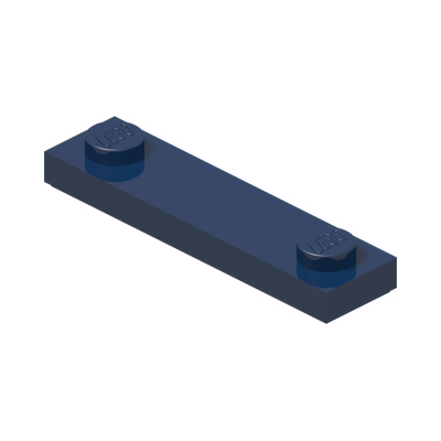 PLATE 1X4, W/ 2 KNOBS, NO. 2 · Earth Blue (réf. BrickLink Dark Blue)