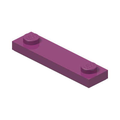 PLATE 1X4, W/ 2 KNOBS, NO. 2 · Bright Reddish Violet (réf. BrickLink Magenta)