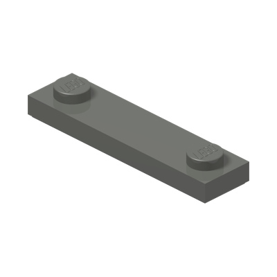 PLATE 1X4, W/ 2 KNOBS, NO. 2 · Dark Stone Grey (réf. BrickLink Dark Bluish Gray)