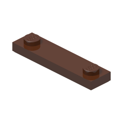 PLATE 1X4, W/ 2 KNOBS, NO. 2 · Reddish Brown (réf. BrickLink Reddish Brown)