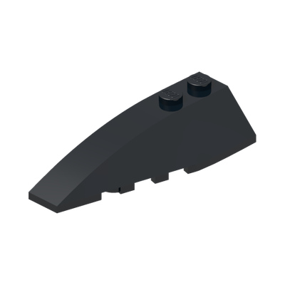 LEFT SHELL 2X6 W/BOW/ANGLE · Black (réf. BrickLink Black)
