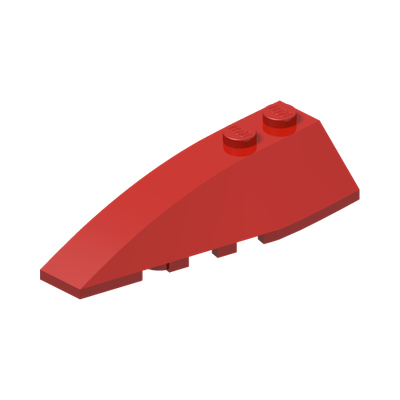 LEFT SHELL 2X6 W/BOW/ANGLE · Bright Red (réf. BrickLink Red)
