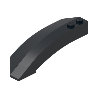 RIGHT SHELL 3X8X2 W/BOW/ANGLE · LEGO 6271278 (réf. BrickLink 41749) · Black (réf. BrickLink Black)