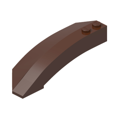 RIGHT SHELL 3X8X2 W/BOW/ANGLE · Reddish Brown (réf. BrickLink Reddish Brown)