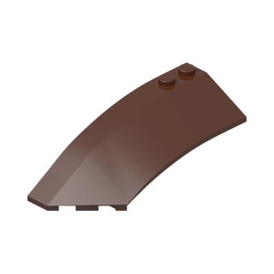 LEFT SHELL 3X8X2 W/BOW/ANGLE · Reddish Brown (réf. BrickLink Reddish Brown)