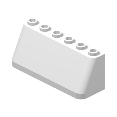 Windscreen 2 x 6 x 2 · LEGO 4141181 (réf. BrickLink 4176) · Couleur BrickLink : White