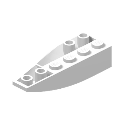 RIGHT SHELL 2X6W/BOW/ANGLE,INV · LEGO 6375977 (réf. BrickLink 41764) · White (réf. BrickLink White)