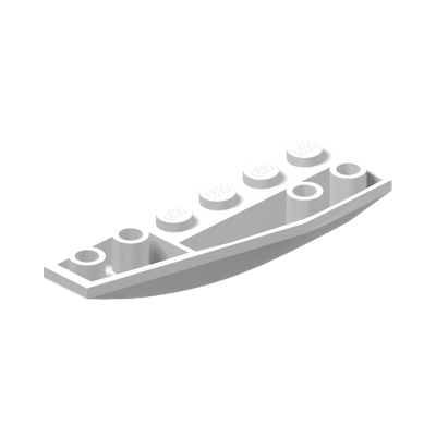 LEFT SHELL 2X6W/BOW/ANGLE,INV · LEGO 6375978 (réf. BrickLink 41765) · White (réf. BrickLink White)