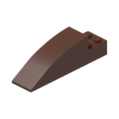 Slope, Curved 8 x 2 x 2 with 4 Recessed Studs · LEGO 4286682 (réf. BrickLink 41766) · Couleur BrickLink : Reddish Brown