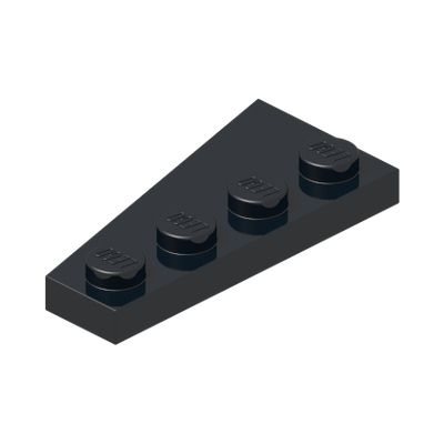 RIGHT PLATE 2X4 W/ANGLE · Black (réf. BrickLink Black)
