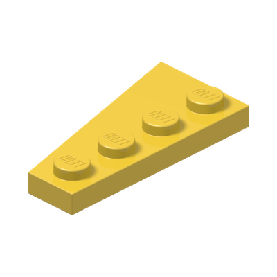 RIGHT PLATE 2X4 W/ANGLE · Bright Yellow (réf. BrickLink Yellow)