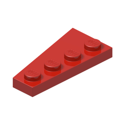 RIGHT PLATE 2X4 W/ANGLE · Bright Red (réf. BrickLink Red)