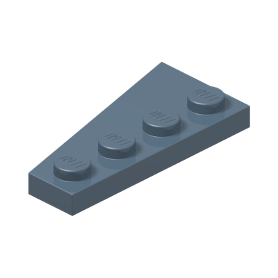 RIGHT PLATE 2X4 W/ANGLE · Sand Blue (réf. BrickLink Sand Blue)