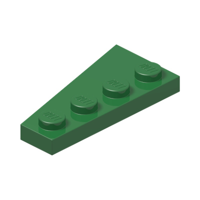 RIGHT PLATE 2X4 W/ANGLE · Dark Green (réf. BrickLink Green)