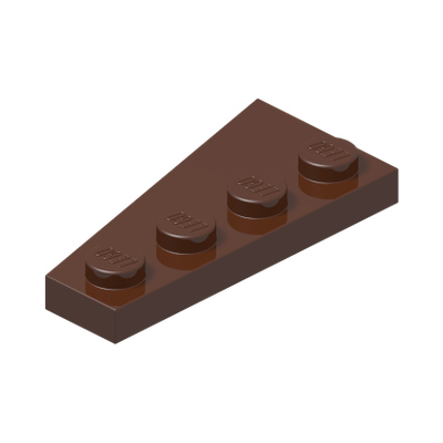 RIGHT PLATE 2X4 W/ANGLE · Reddish Brown (réf. BrickLink Reddish Brown)